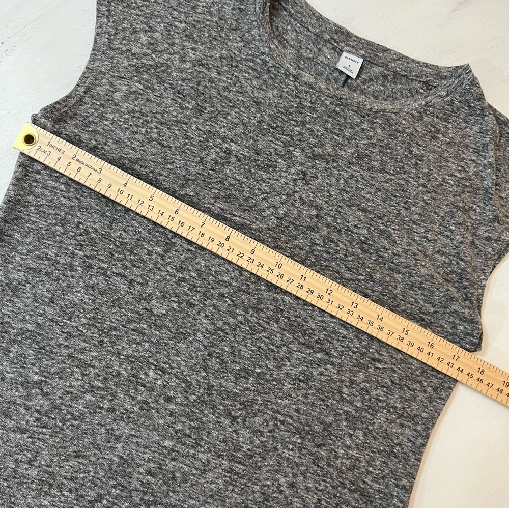 Old Navy Linen Knit T-Shirt Short Sleeved Dress Light Grey Heather Small - Picture 7 of 11